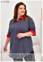 Жіноча сорочка в горошок Oversize А 22788